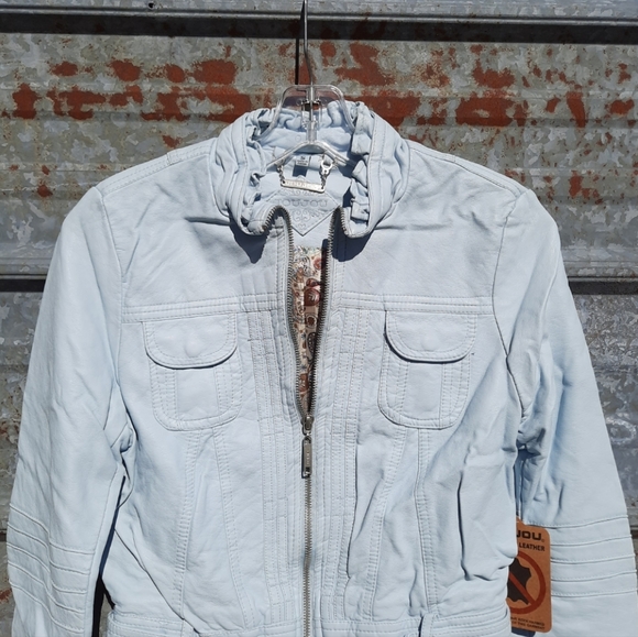 Jou Jou Baby Blue Leather Jacket - Picture 14 of 16